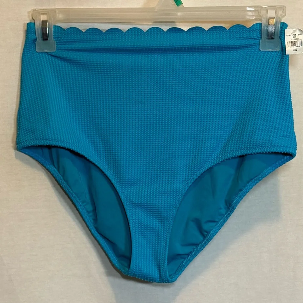 AA-305 Aerie NWT High Waisted Full Coverage Blue Bikini Bottoms Size L‎